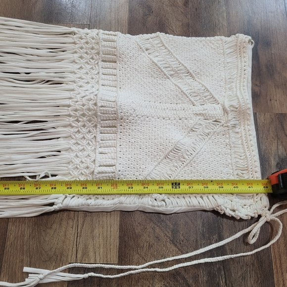 Flook the Label Free People White Crochet Macrame Fringe Mini Maxi Skirt Size M. - Picture 10 of 15